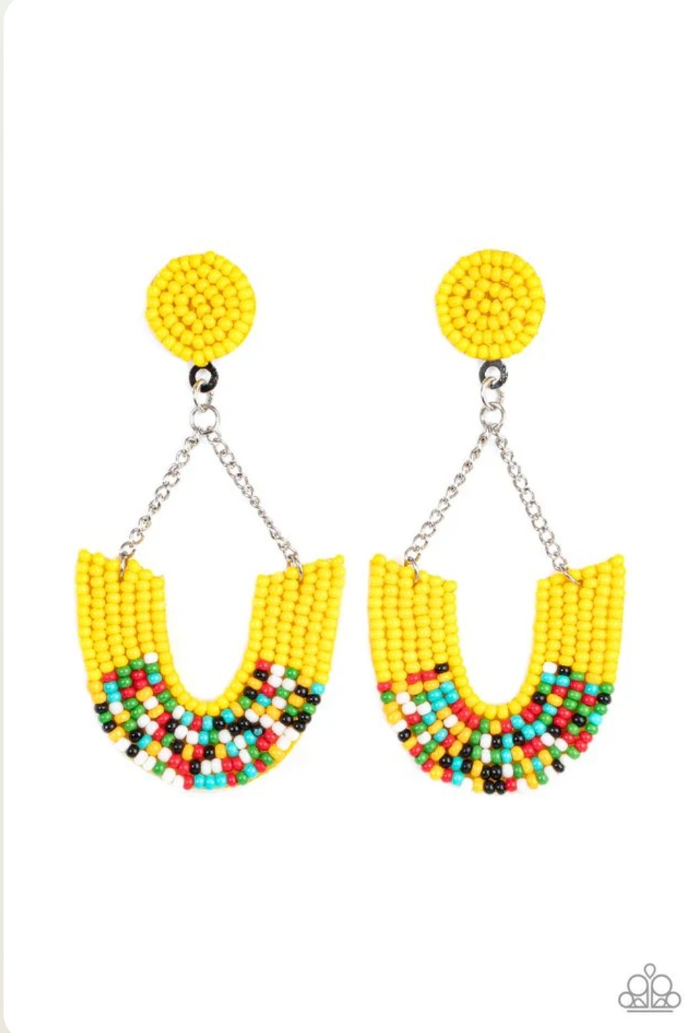 Make it RAINBOW Yellow Seed Bead Earrings