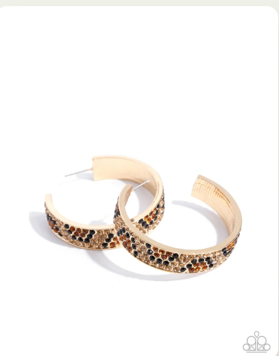 Cheetah Clique Gold Hoop Earring