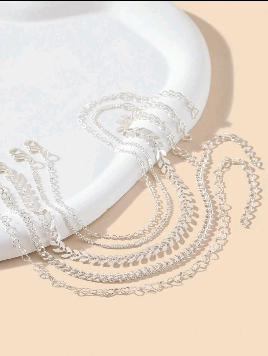 Chain to Chain Silver Anklet