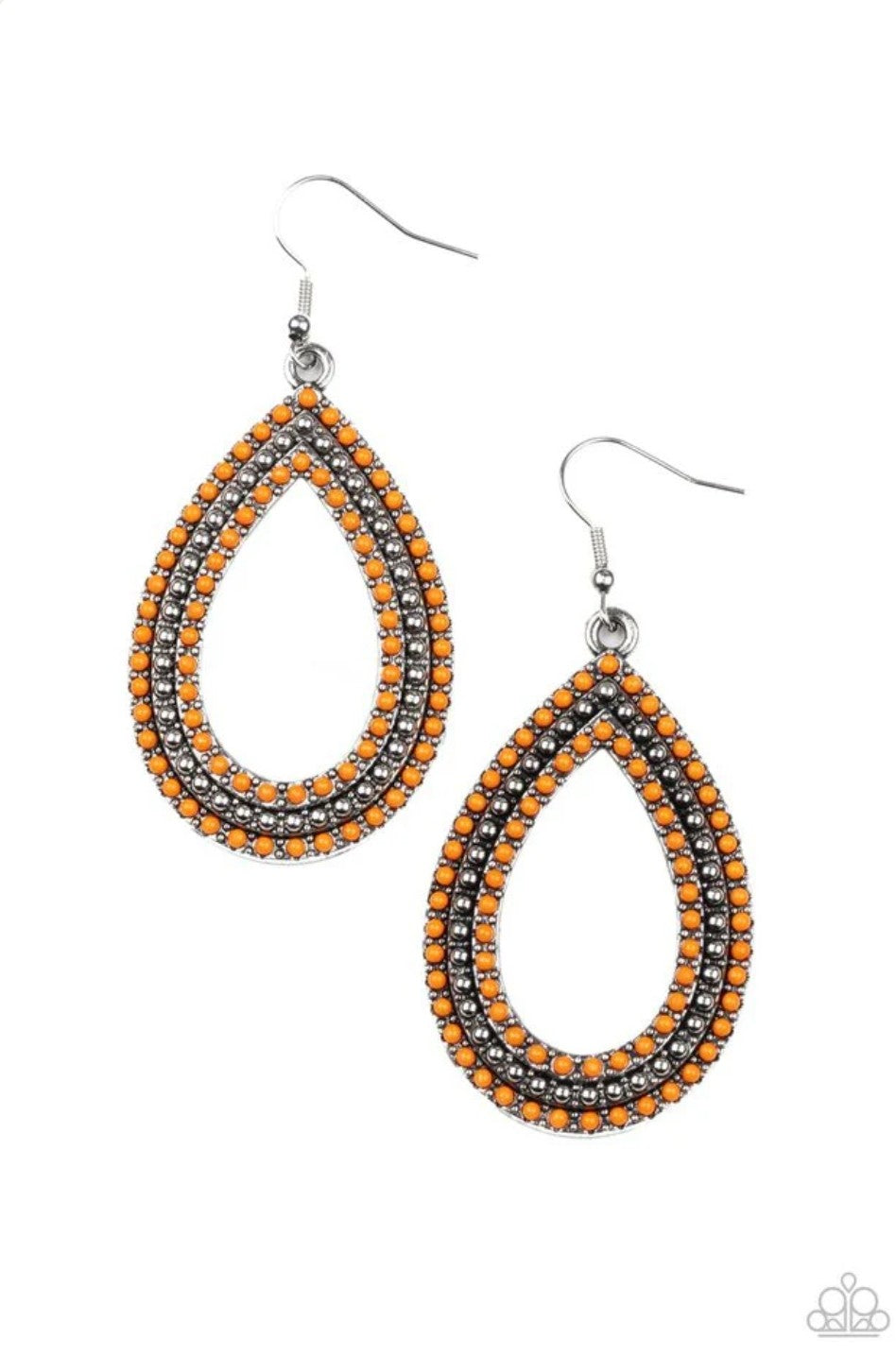 Tear Tracks Orange Earring