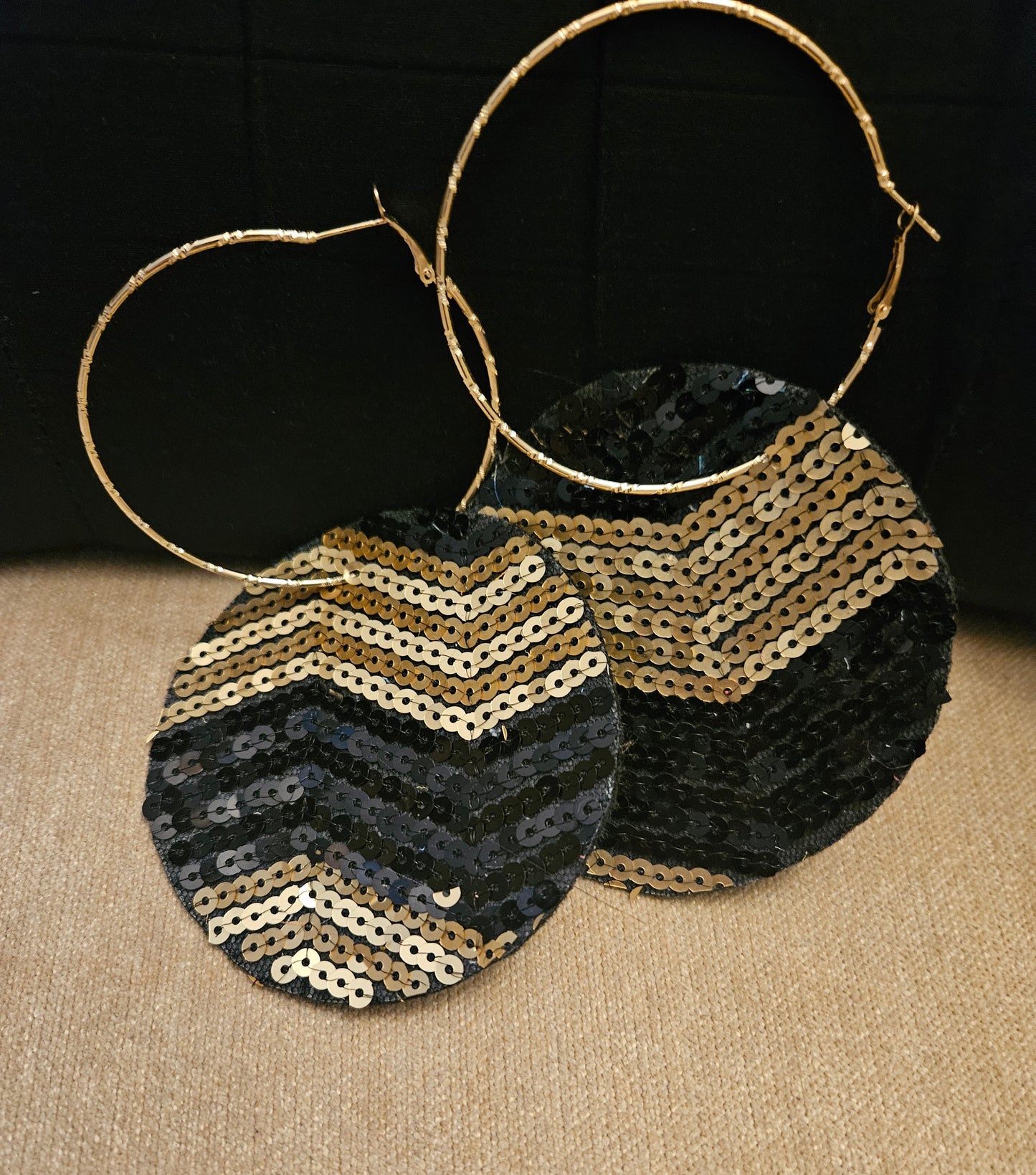 Disco Roundup Black Hoop Earring