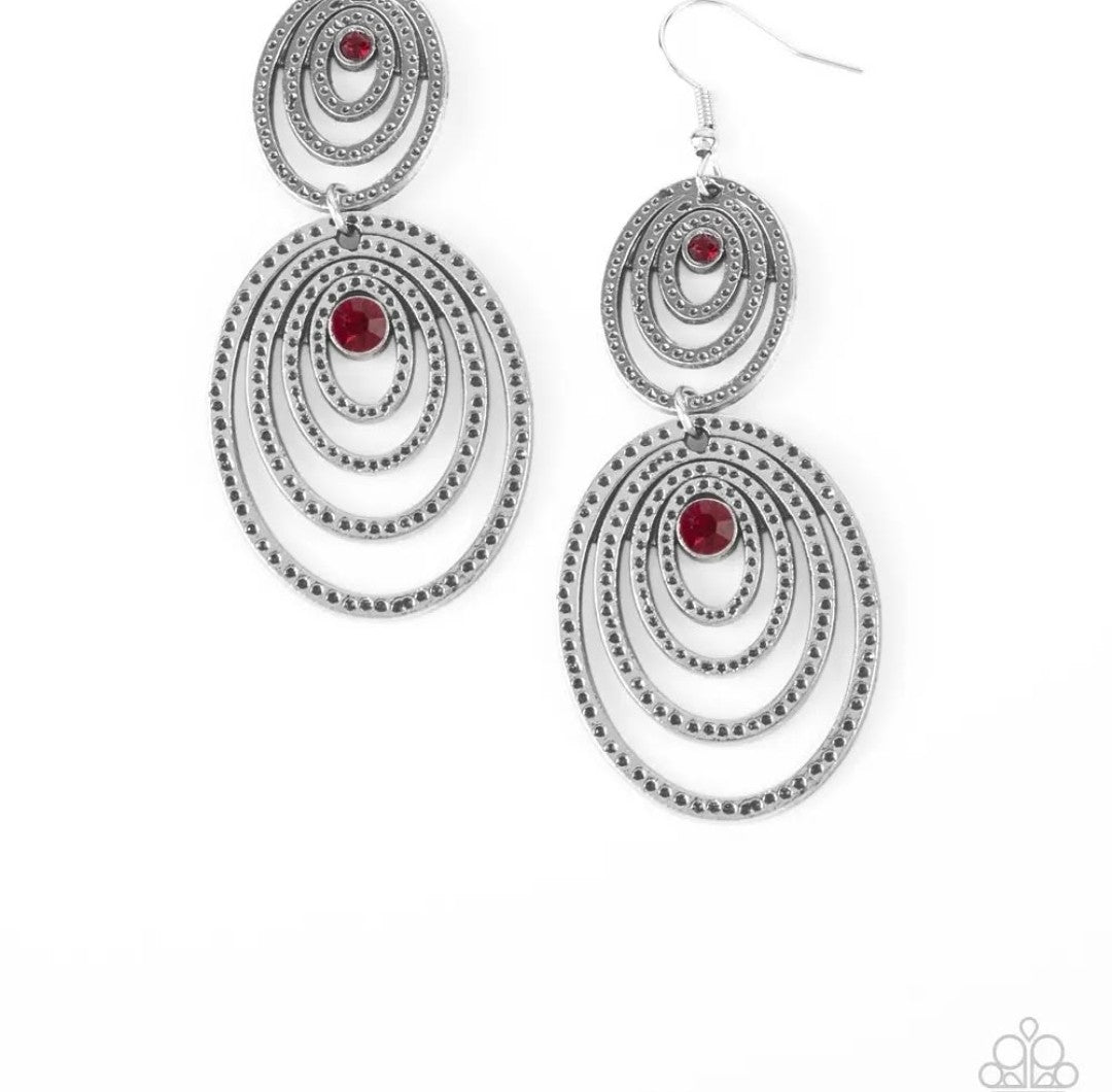 Cosmic Twirl - Red Earring
