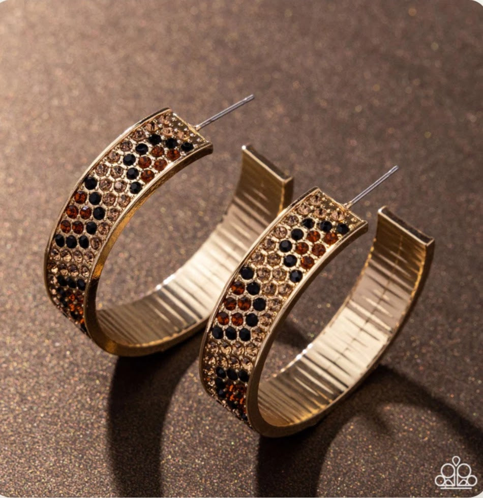 Cheetah Clique Gold Hoop Earring