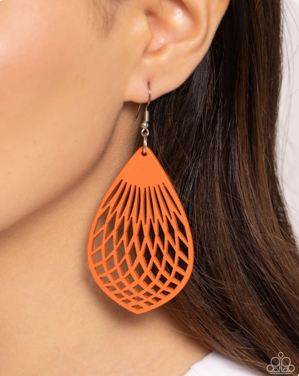 Caribbean Coral Orange Earring