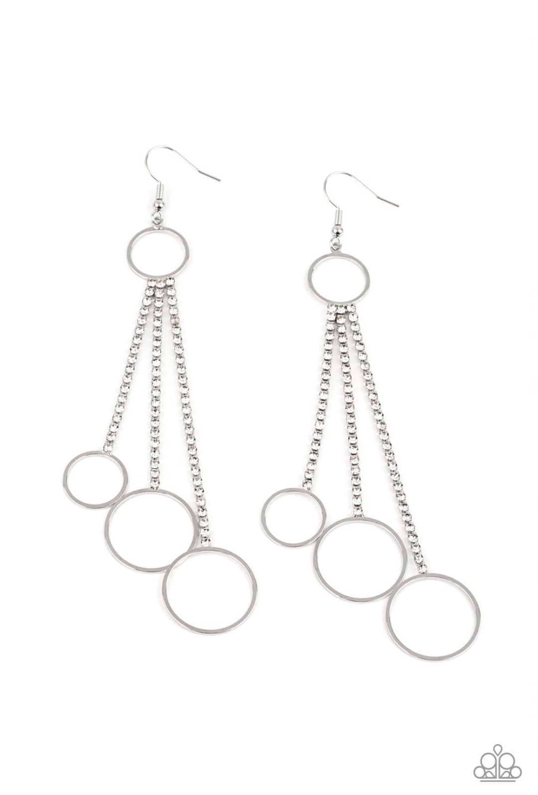 Demurely Dazzling - White Earrings