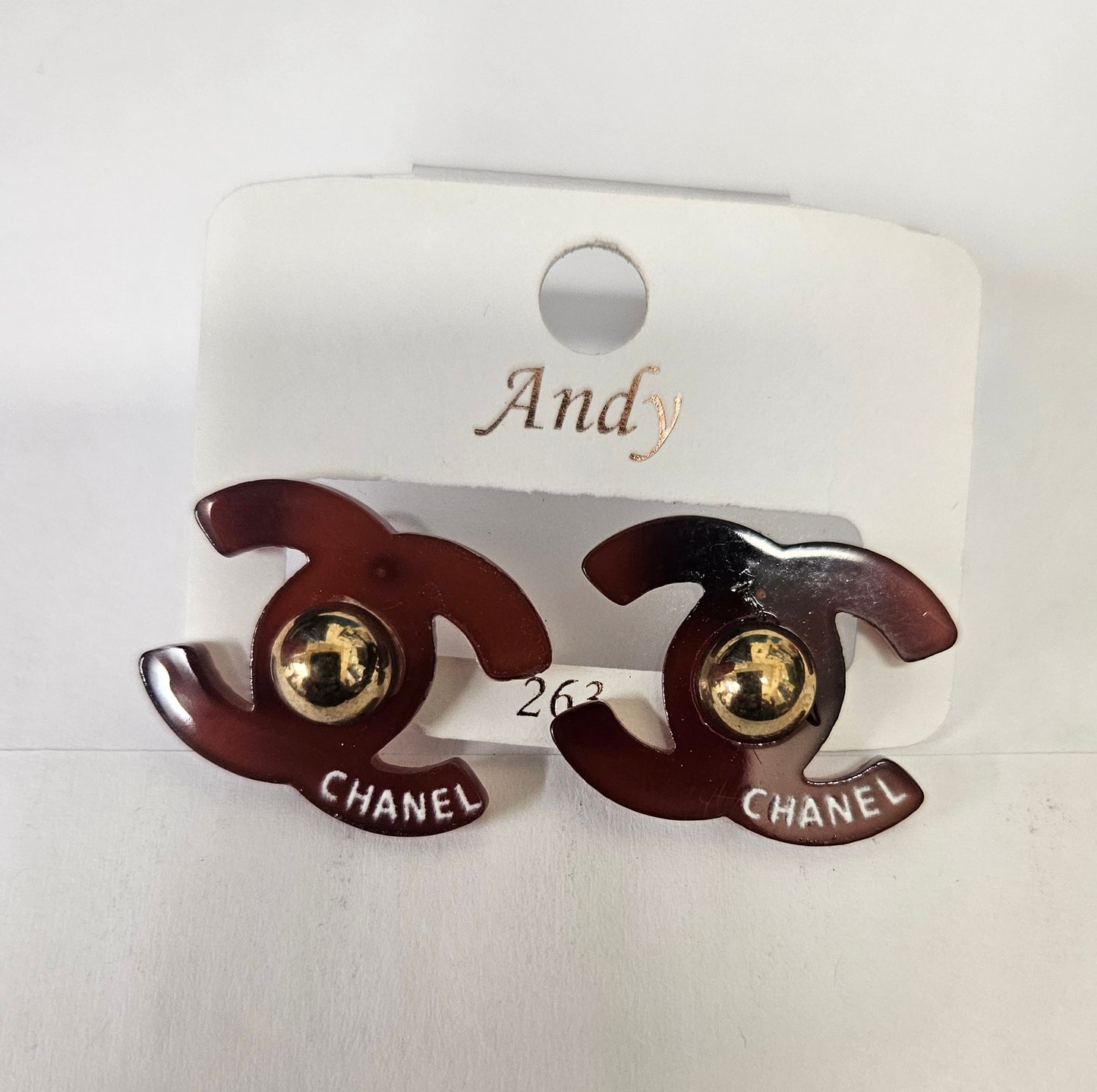 Channel Inspired Post Earring