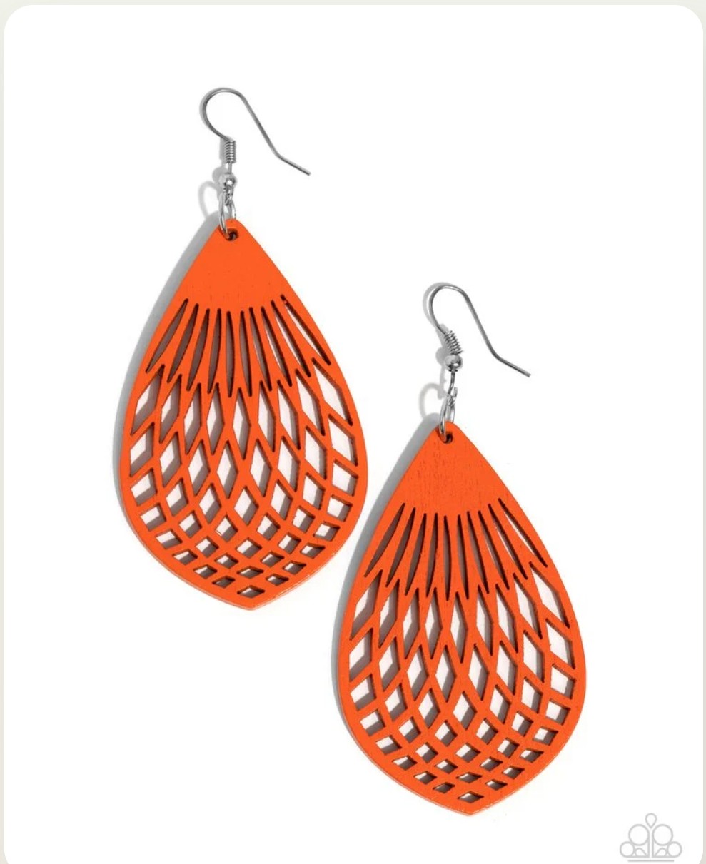 Caribbean Coral Orange Earring