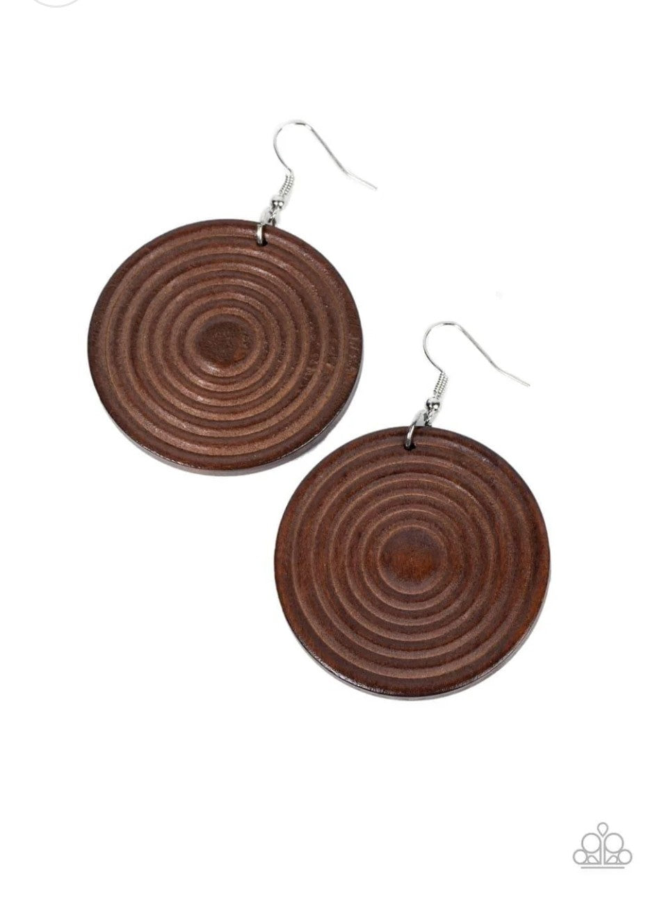 Caribbean Cymbal - Brown Earrings