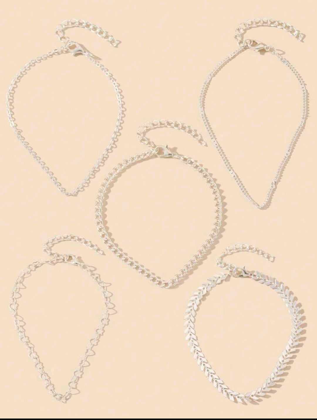 Chain to Chain Silver Anklet