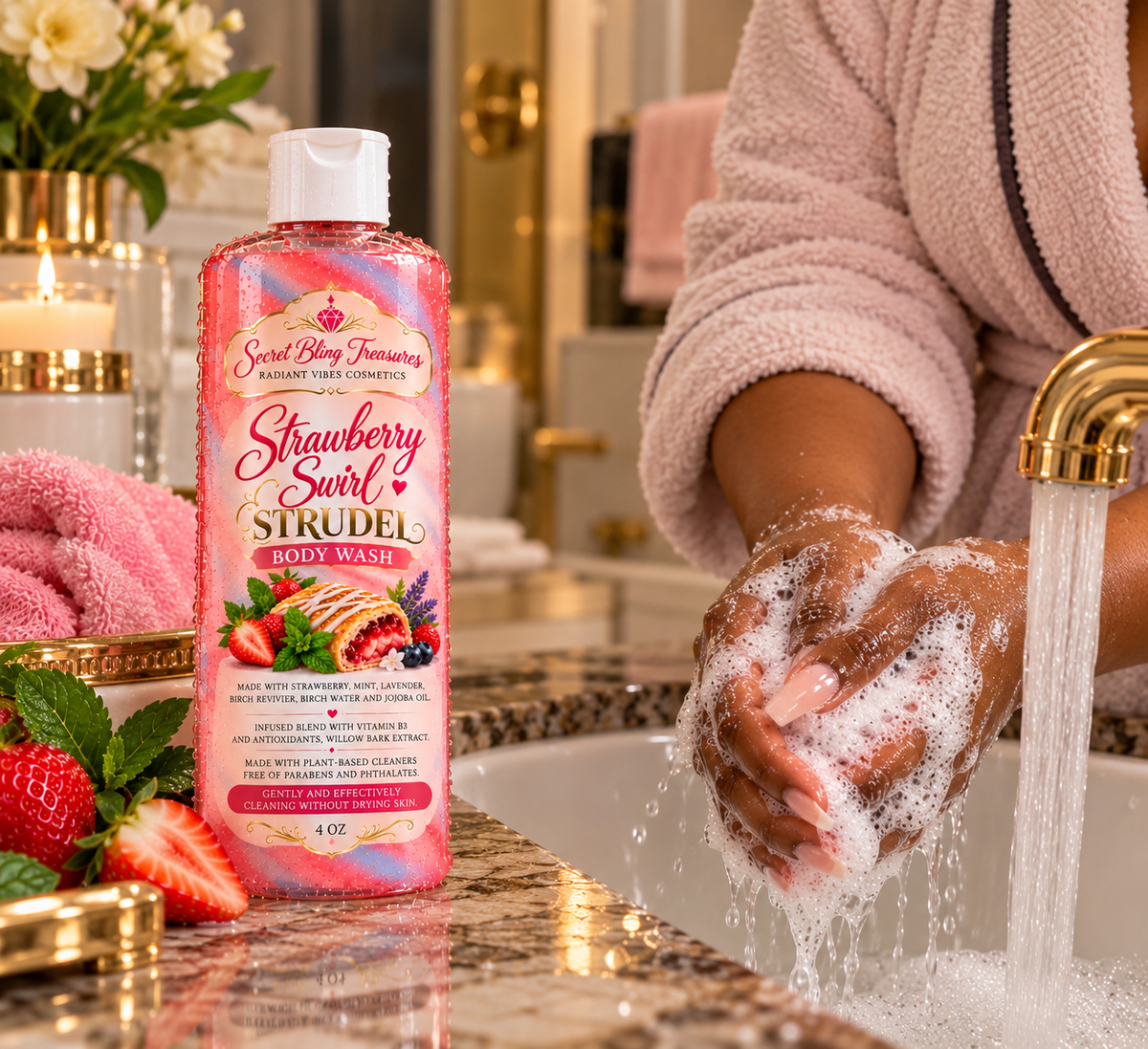 Strawberry Swirl Strudel Body Wash