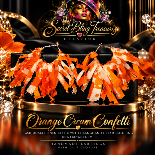 Handmade Design Earring: Orange Cream Confetti