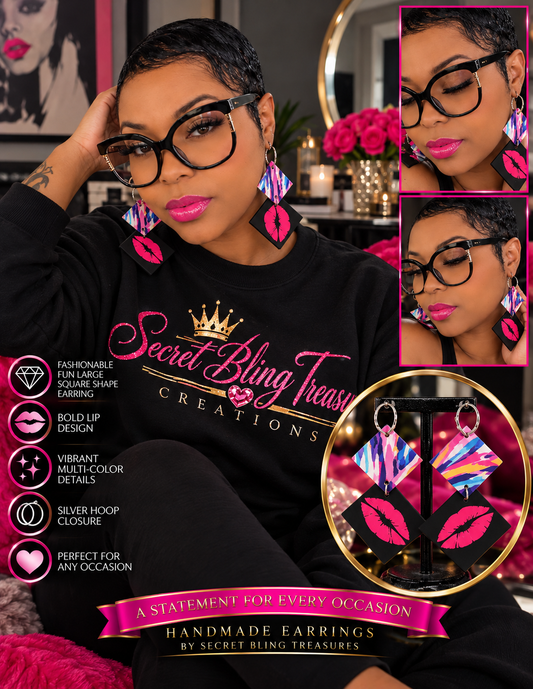 Pink Party Kiss Earring
