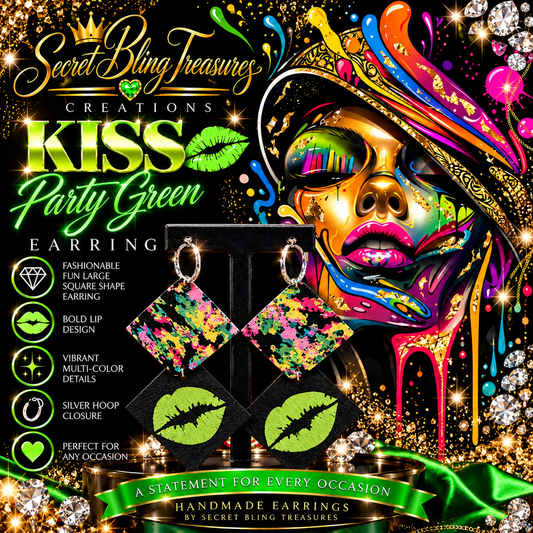 Kiss Party Green Earring