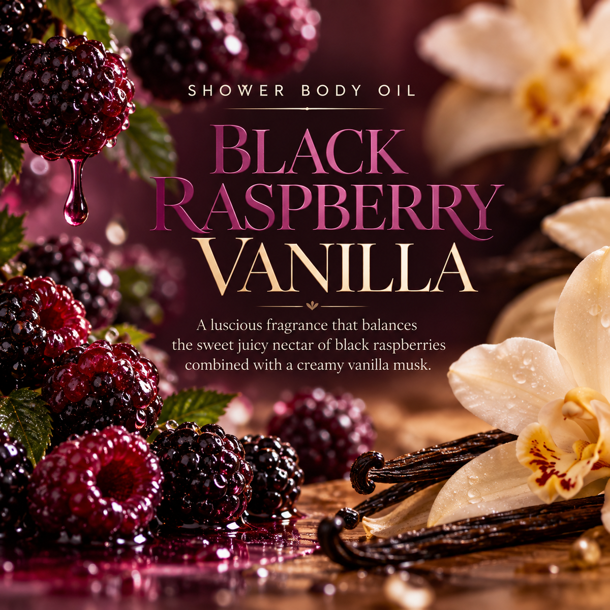 Raspberry Vanilla Shower Body Oil