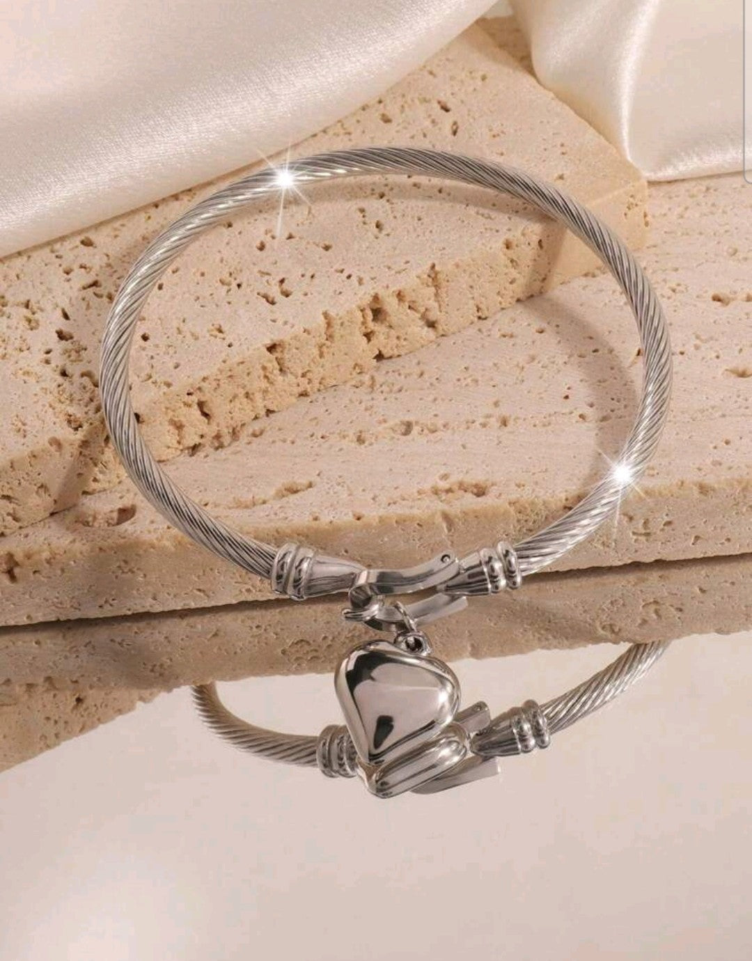 Land in Hearts Silver Bracelet