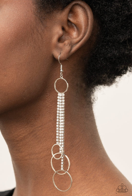 Demurely Dazzling - White Earrings