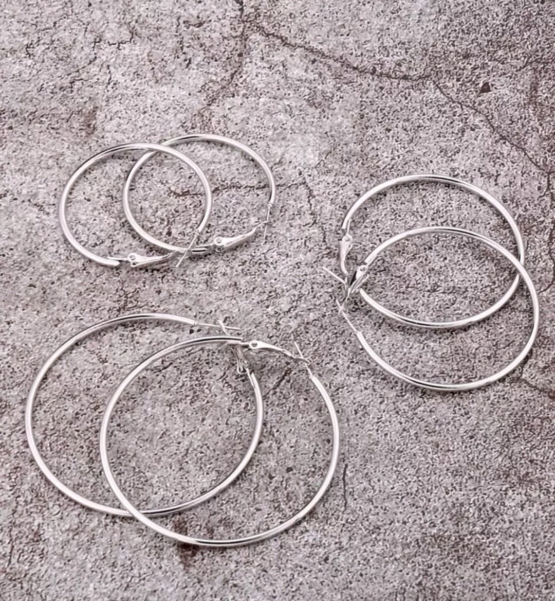 Minimalist Silver Hoop Earrings