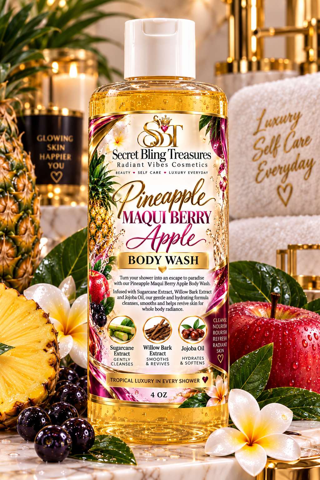 Pineapple Maqui Berry Apple Body Wash