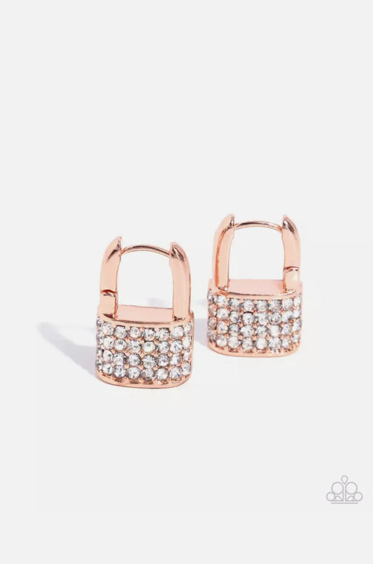 Locked Luxury - Copper Earrings