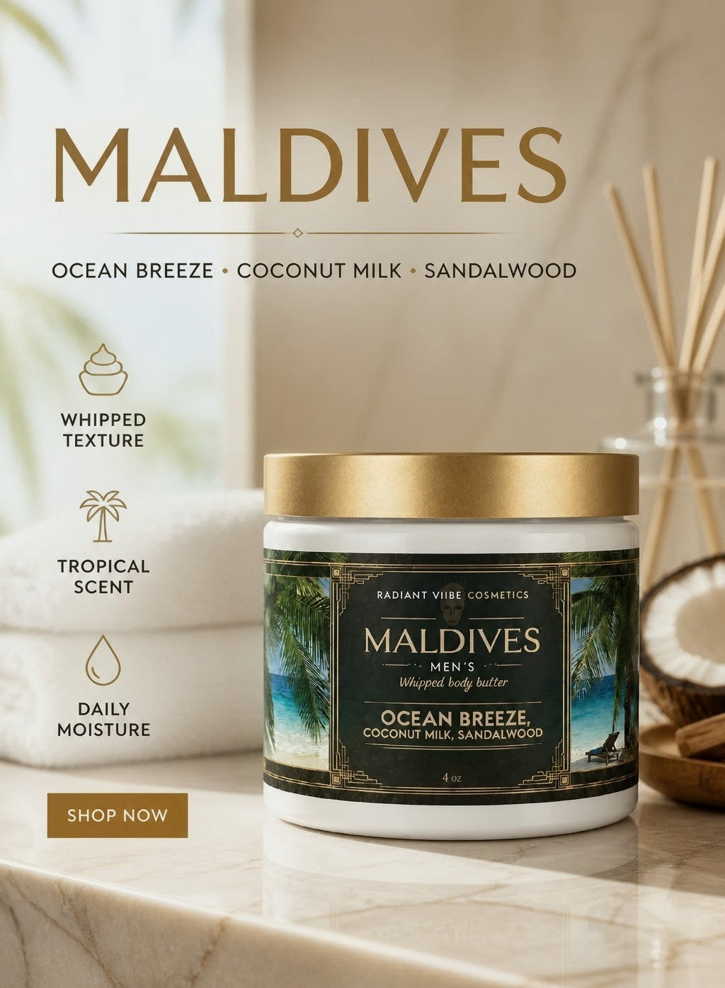 Maldives Men's Whipped Body Butter