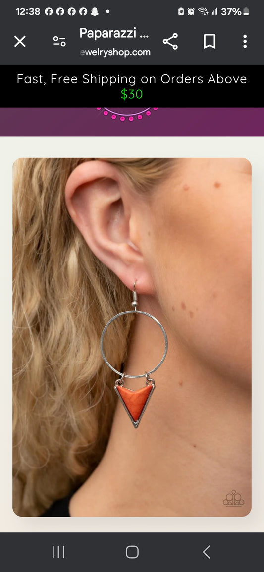 Sahara Shark Orange Earring