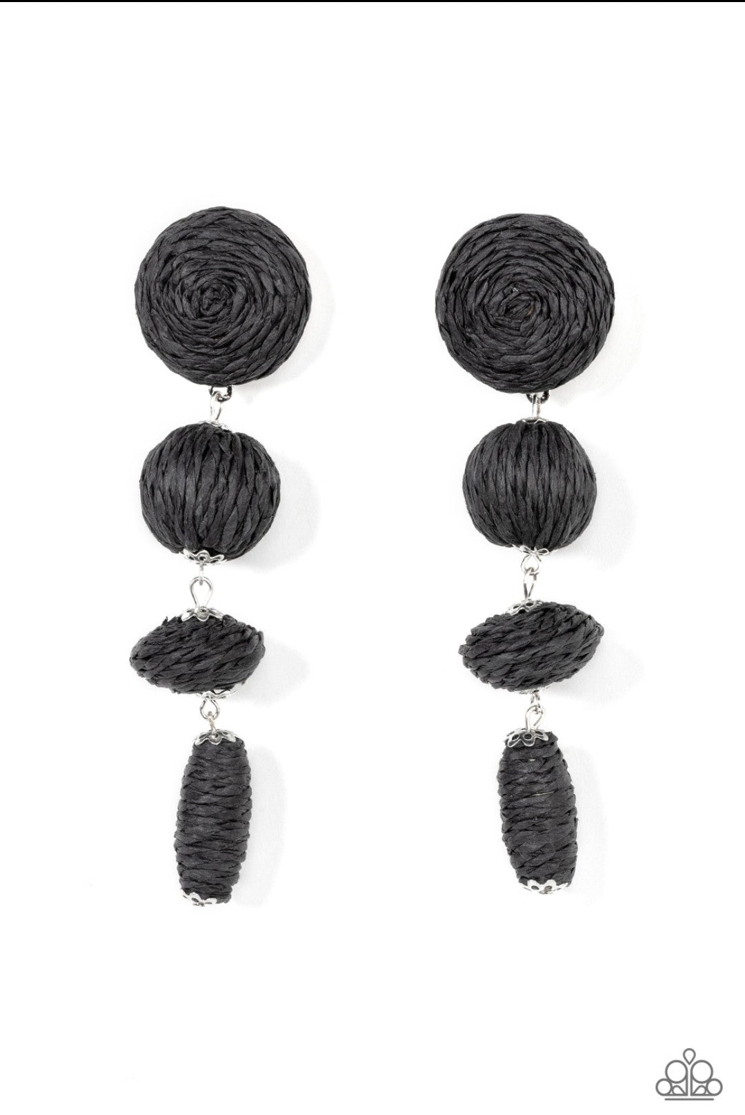 Twine Tango - Black Crepe Earring