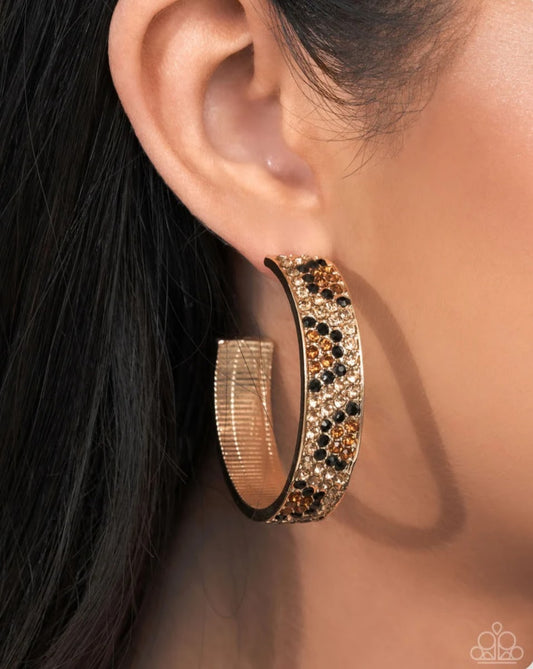 Cheetah Clique Gold Hoop Earring
