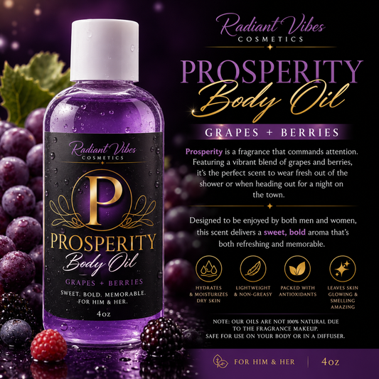 Radiant Vibes Skin Cosmetics Body Oils: Prosperity