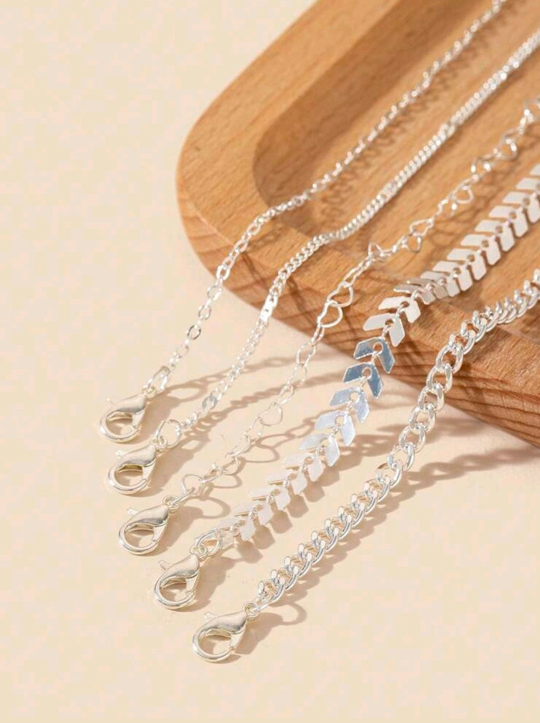 Chain to Chain Silver Anklet