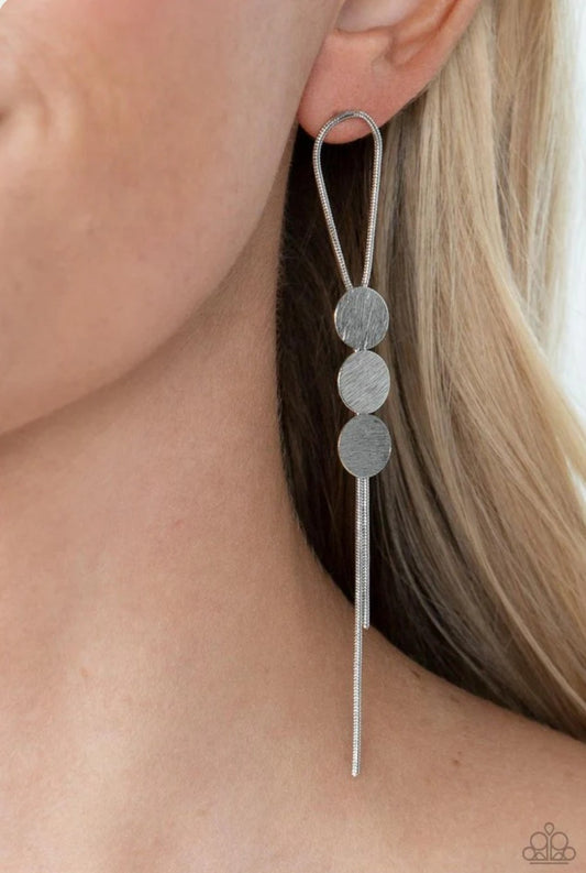 Bolo Beam - Silver Earring