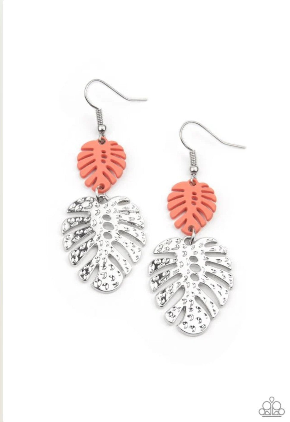Palm Tree Cabana Orange Earring