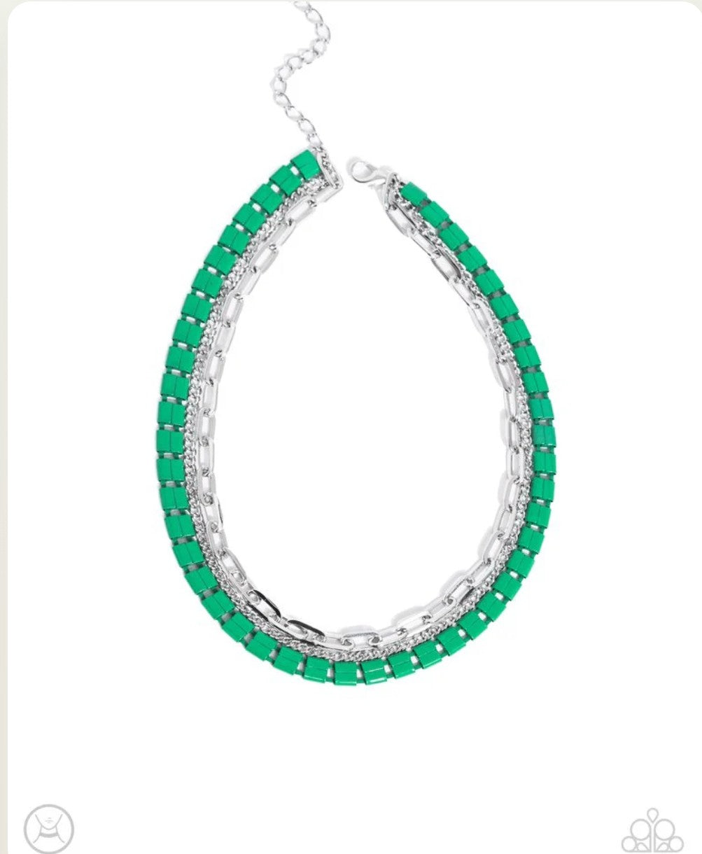 Layer of the Year Green Necklace
