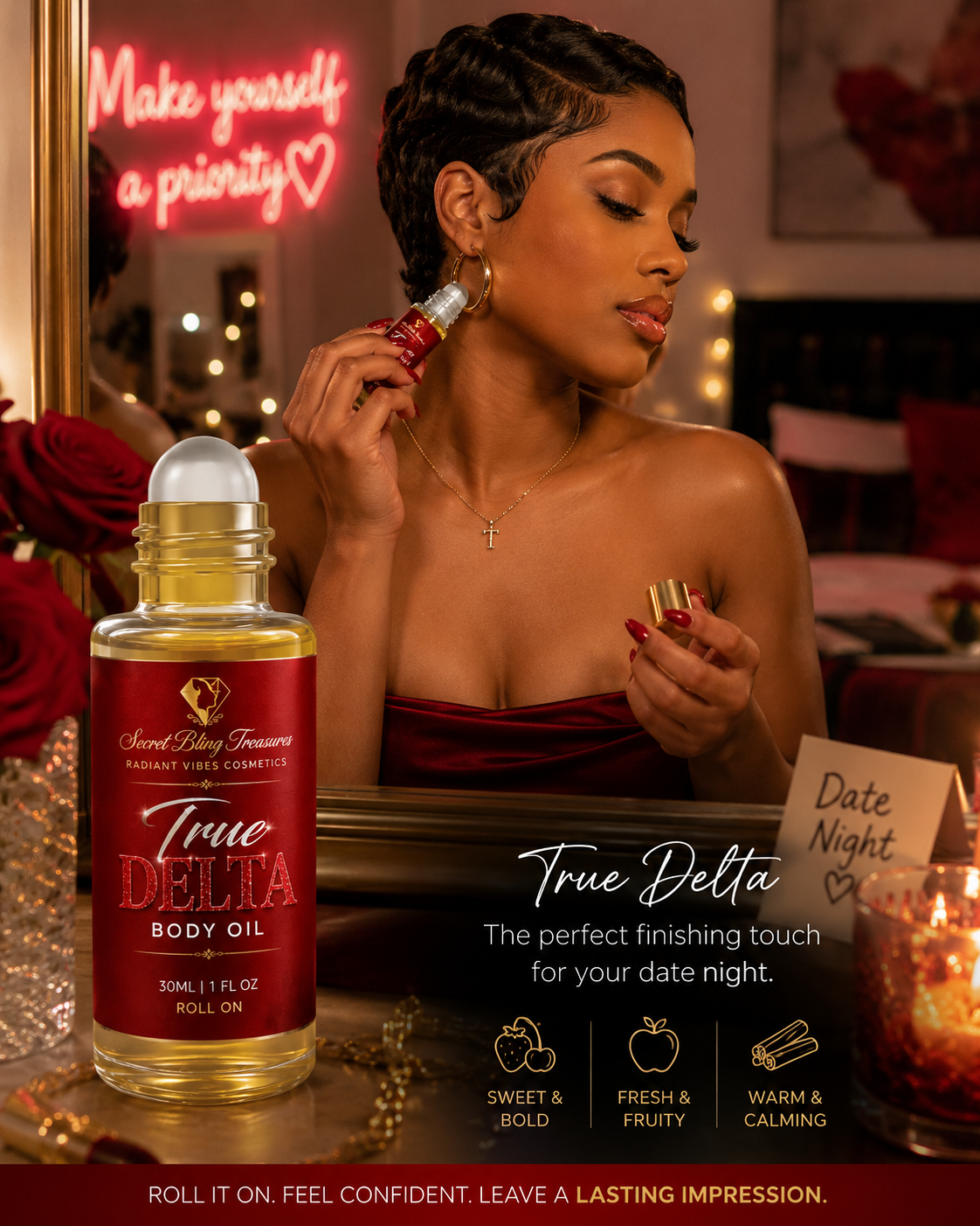 Radiant Vibes Skin Cosmetics Body Oil : True Delta