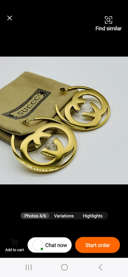 GG Inspired Gold Hoop Earring