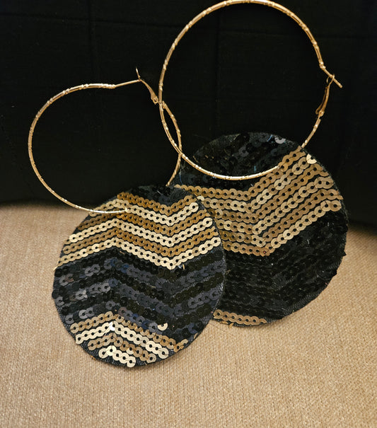 Disco Roundup Black Hoop Earring