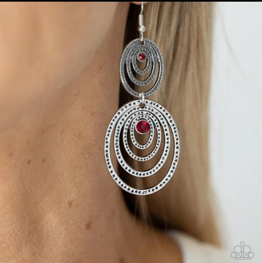 Cosmic Twirl - Red Earring