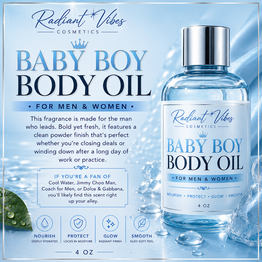 Radiant Vibes Skin Cosmetics Body Oils: Baby Boy