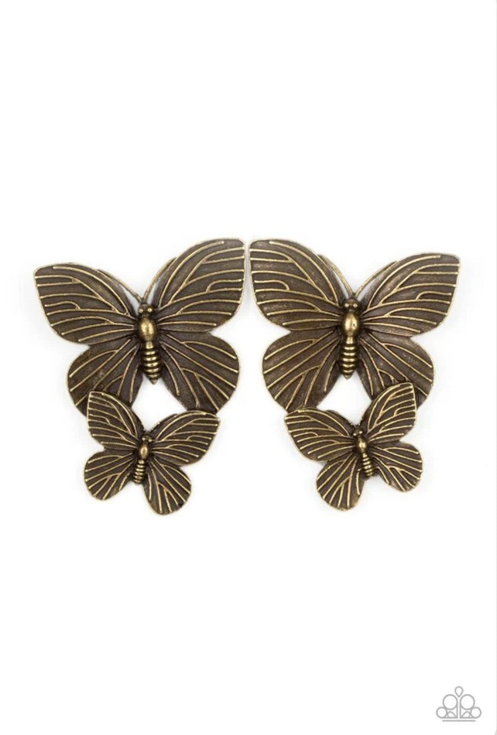 Blushing Butterflies - Brass Earring