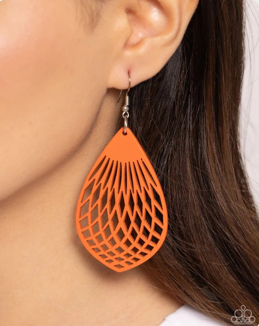 Caribbean Coral Orange Earring