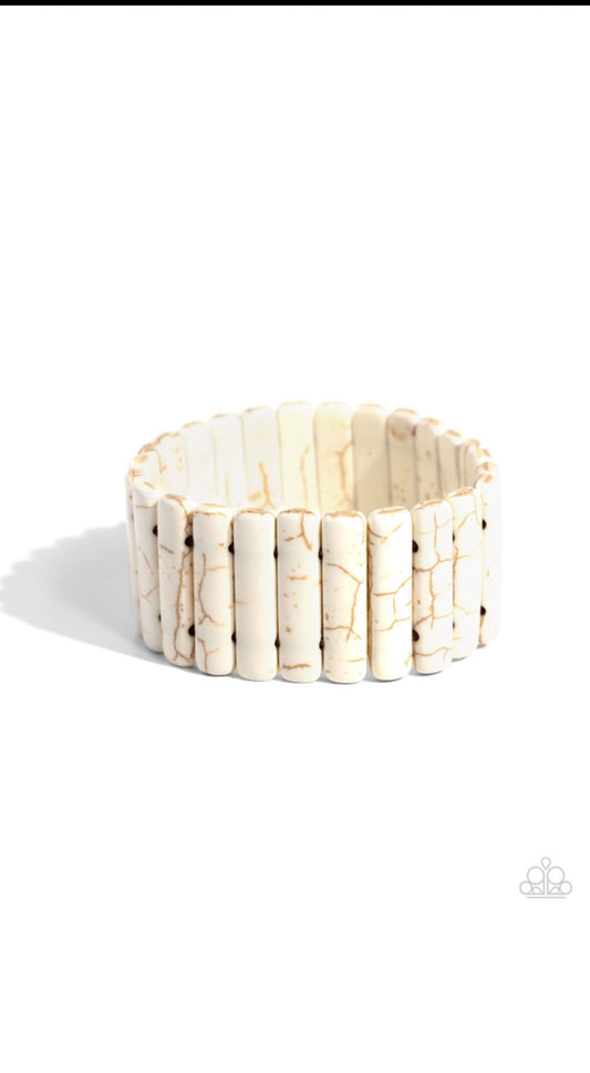 Southern Standing - White Stone Stretchy Bracelet