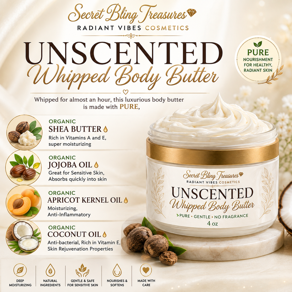 Unscented Whipped Shea Body Butter