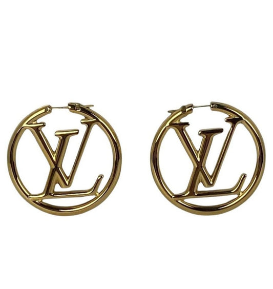LV Inspired Gold Earrings