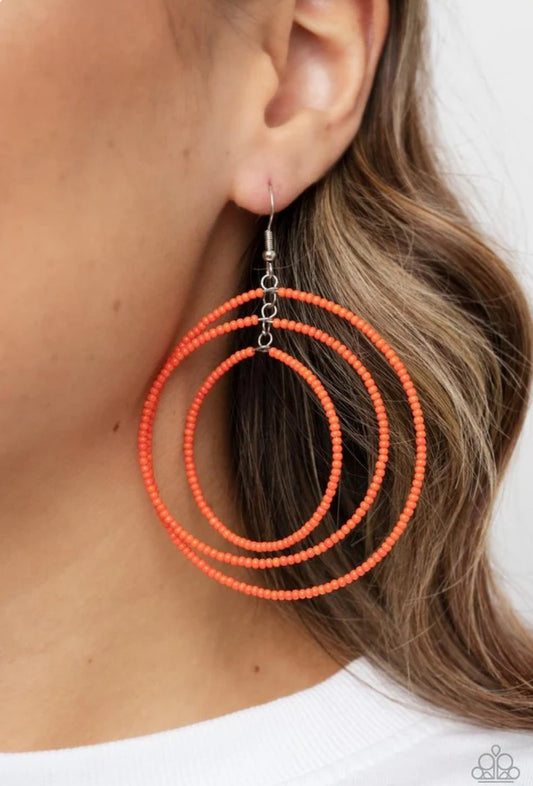 Colorfully Circulating Orange Earring