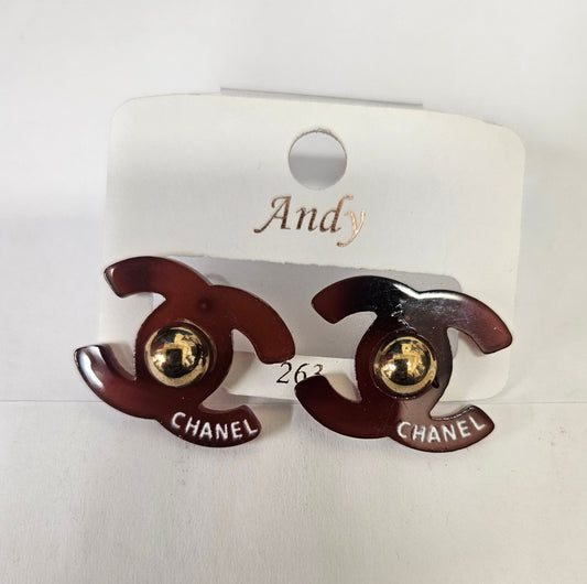 Channel Inspired Post Earring