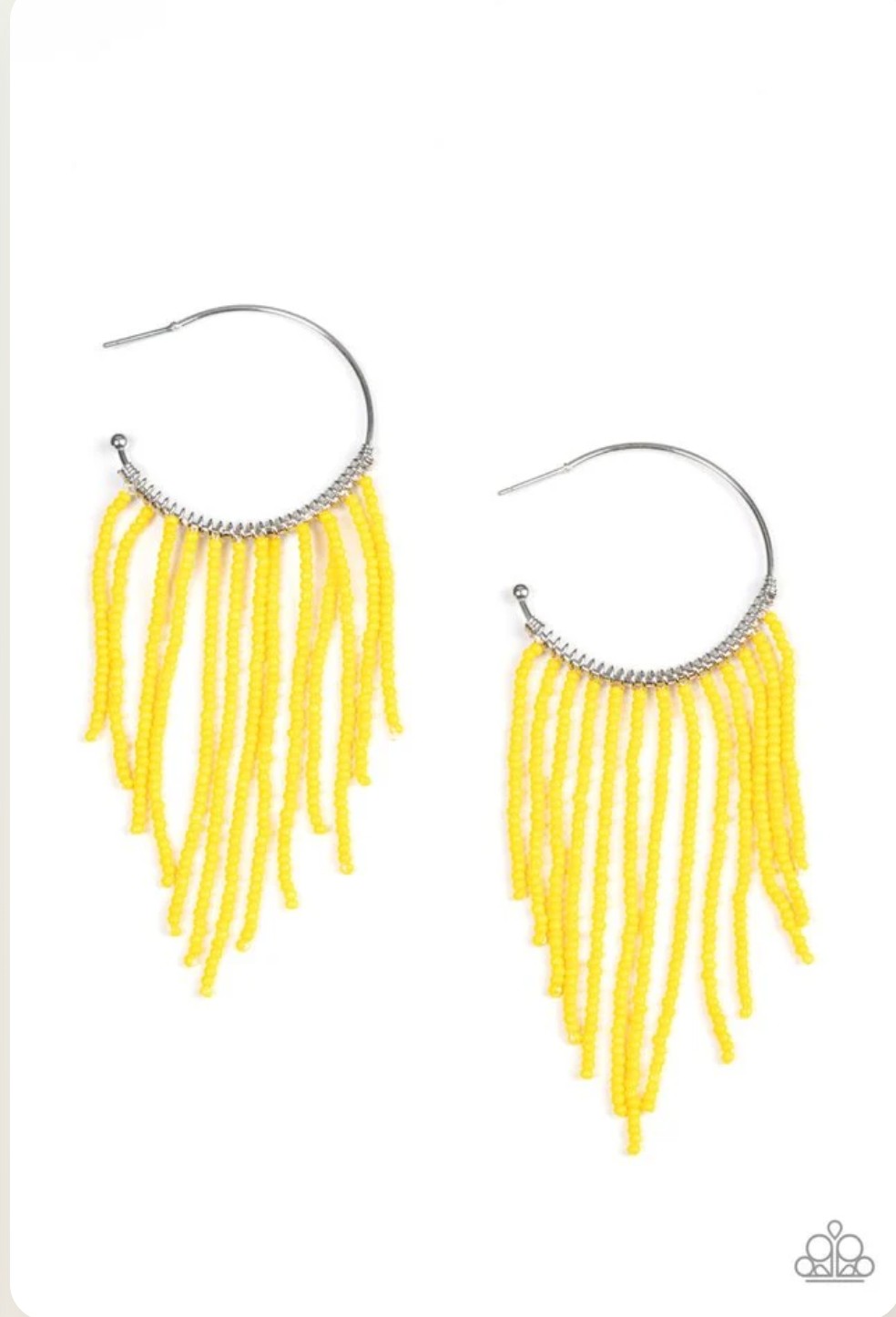 Saguaro Breeze Yellow Seed Bead Hoop Earring