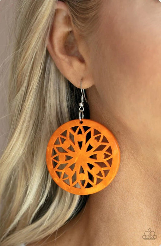 Ocean Canopy Orange Earring