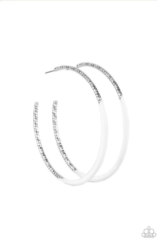 DIP, DIP, Hooray! - White Earring