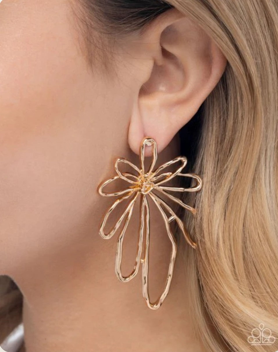 Growing Garden - Gold Earring