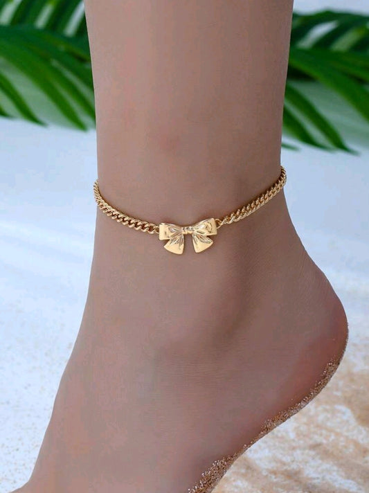 The  Bow Gold Anklet