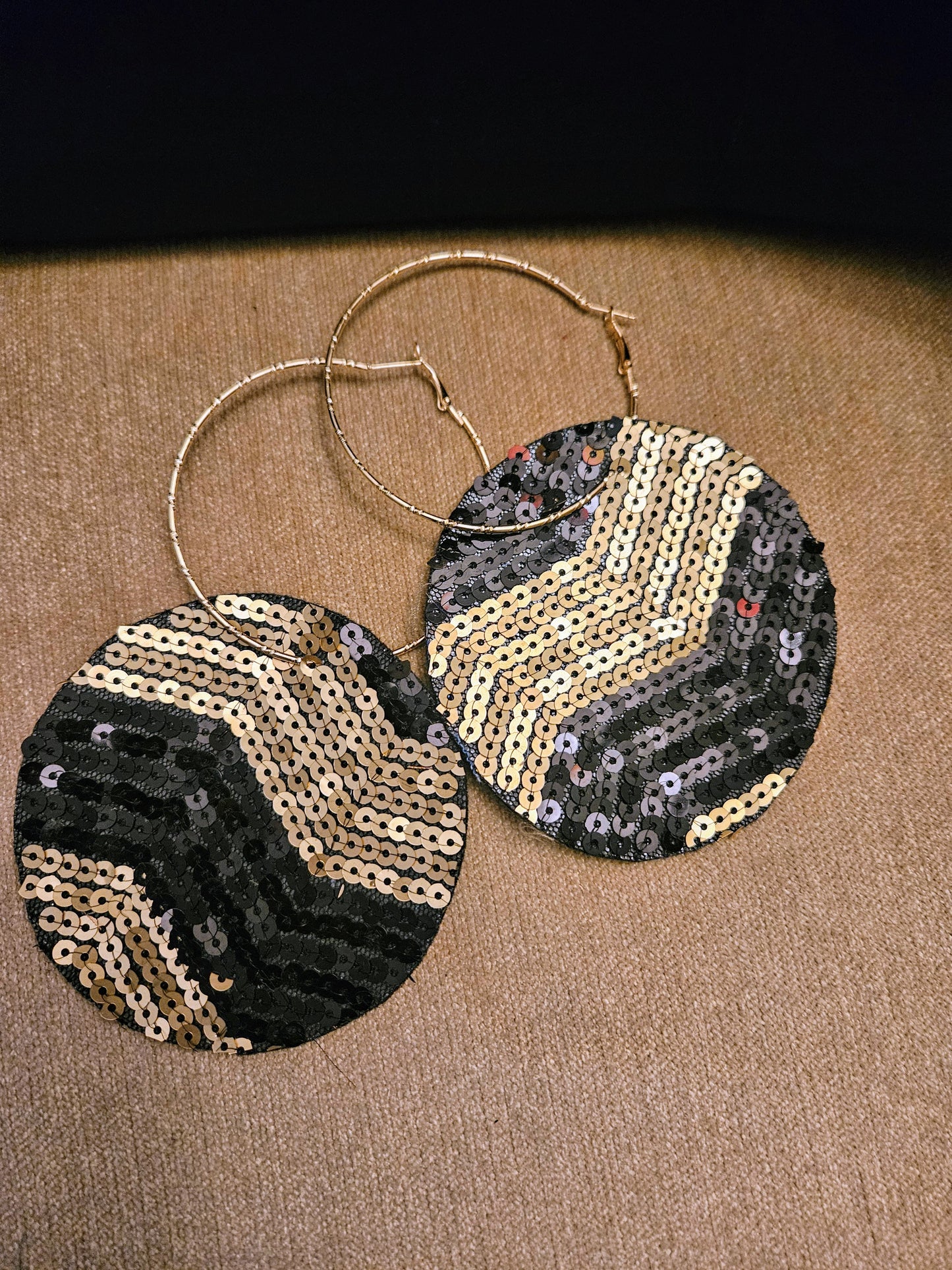 Disco Roundup Black Hoop Earring